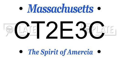 CT2E3C Massachusetts License Plate