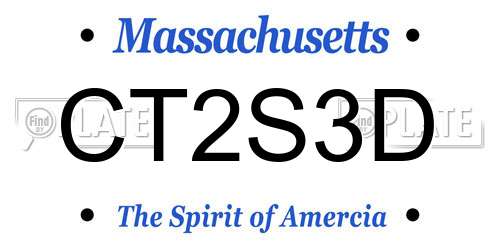 CT2S3D Massachusetts License Plate