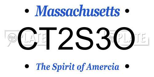 CT2S3O Massachusetts License Plate