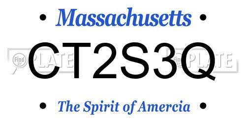 CT2S3Q Massachusetts License Plate