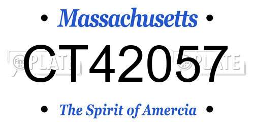 CT42057 Massachusetts License Plate