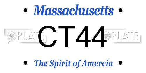 CT44 Massachusetts License Plate