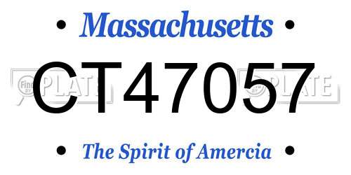 CT47057 Massachusetts License Plate