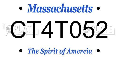 CT4T052 Massachusetts License Plate