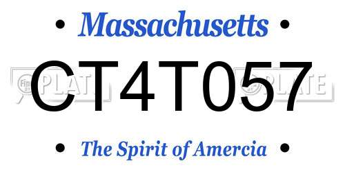 CT4T057 Massachusetts License Plate