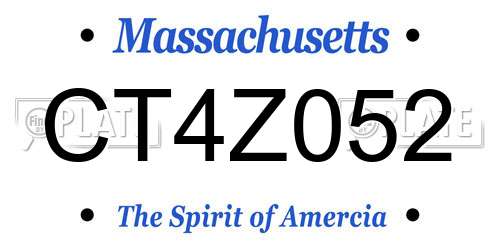 CT4Z052 Massachusetts License Plate