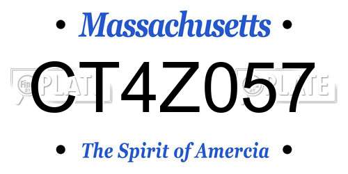 CT4Z057 Massachusetts License Plate