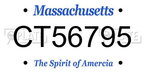 CT56795 Massachusetts License Plate