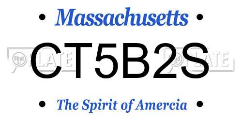 CT5B2S Massachusetts License Plate