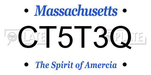 CT5T3Q Massachusetts License Plate