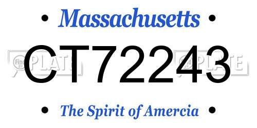 CT72243 Massachusetts License Plate