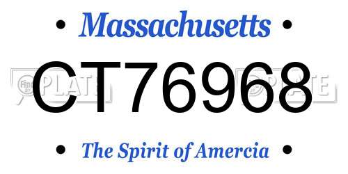 CT76968 Massachusetts License Plate
