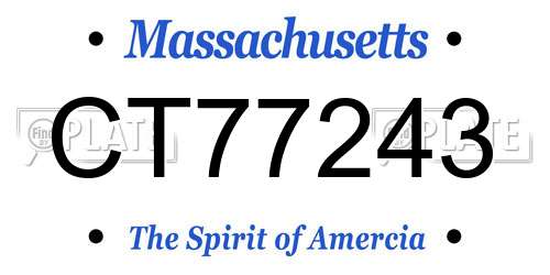 CT77243 Massachusetts License Plate