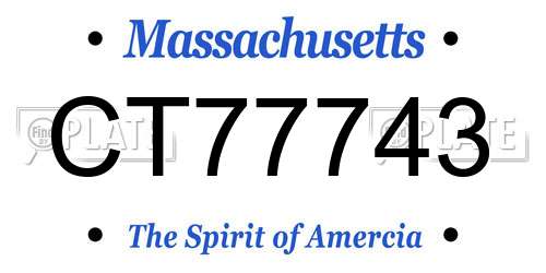 CT77743 Massachusetts License Plate