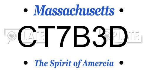 CT7B3D Massachusetts License Plate