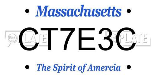 CT7E3C Massachusetts License Plate