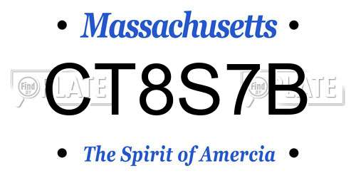 CT8S7B Massachusetts License Plate