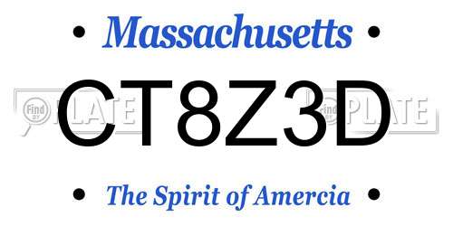 CT8Z3D Massachusetts License Plate