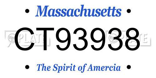 CT93938 Massachusetts License Plate