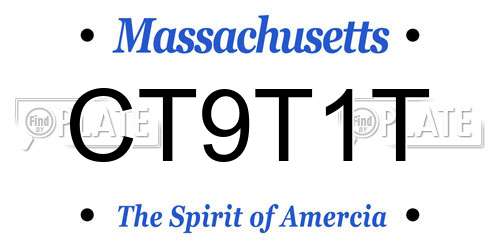 CT9T1T Massachusetts License Plate