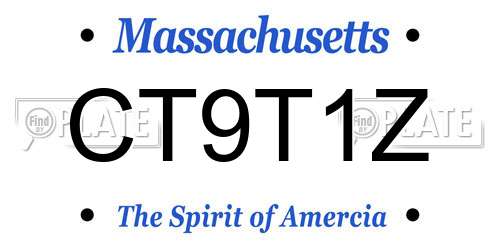 CT9T1Z Massachusetts License Plate
