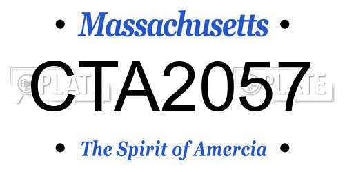 CTA2057 Massachusetts License Plate