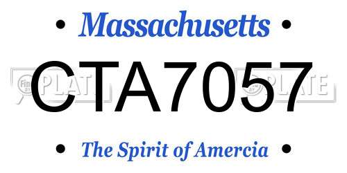 CTA7057 Massachusetts License Plate