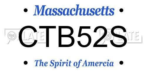 CTB52S Massachusetts License Plate