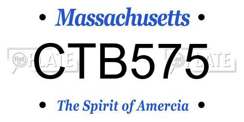 CTB575 Massachusetts License Plate