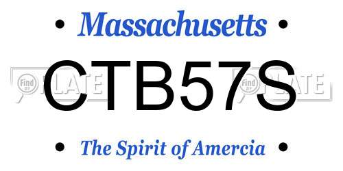 CTB57S Massachusetts License Plate