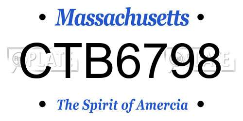 CTB6798 Massachusetts License Plate