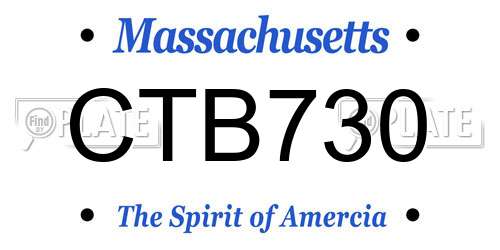 CTB730 Massachusetts License Plate