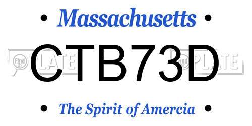 CTB73D Massachusetts License Plate