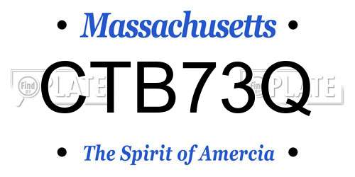 CTB73Q Massachusetts License Plate