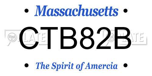CTB82B Massachusetts License Plate