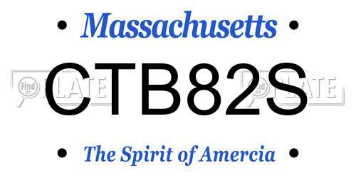 CTB82S Massachusetts License Plate