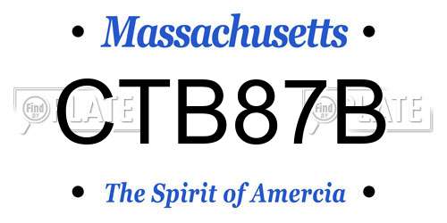 CTB87B Massachusetts License Plate