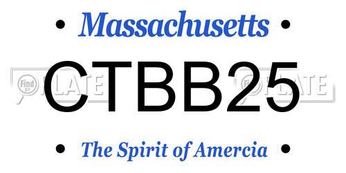 CTBB25 Massachusetts License Plate