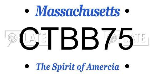 CTBB75 Massachusetts License Plate