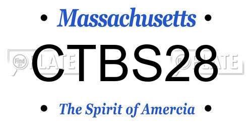 CTBS28 Massachusetts License Plate