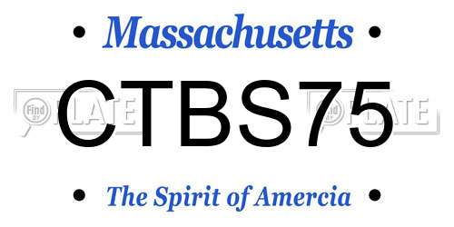 CTBS75 Massachusetts License Plate