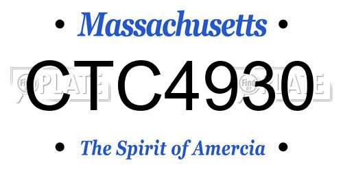 CTC4930 Massachusetts License Plate