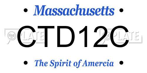 CTD12C Massachusetts License Plate