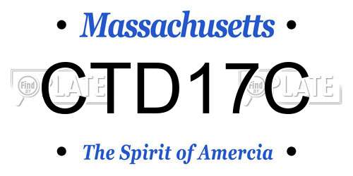 CTD17C Massachusetts License Plate