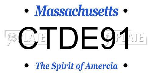 CTDE91 Massachusetts License Plate