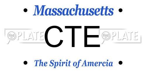 CTE Massachusetts License Plate