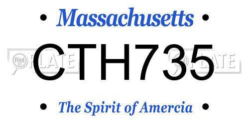 CTH735 Massachusetts License Plate