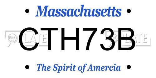 CTH73B Massachusetts License Plate