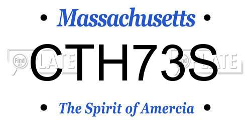 CTH73S Massachusetts License Plate