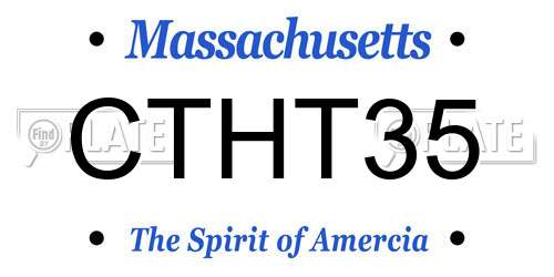 CTHT35 Massachusetts License Plate